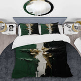 Golden green and black ink merge II - Duvet Cover Set