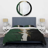 Golden green and black ink merge II - Duvet Cover Set