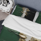 Golden green and black ink merge II - Duvet Cover Set