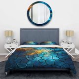 Fractal Blue and yellow mosaic  I - Duvet Cover Set