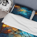 Fractal Blue and yellow mosaic  I - Duvet Cover Set