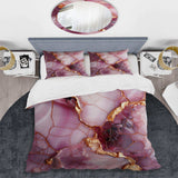 Pink and gold Marble river IV - Duvet Cover Set