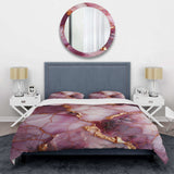 Pink and gold Marble river IV - Duvet Cover Set