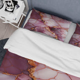 Pink and gold Marble river IV - Duvet Cover Set