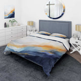 Blue and yellow marble storm I - Duvet Cover Set