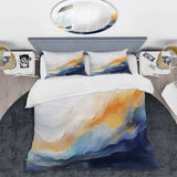 Blue and yellow marble storm I - Duvet Cover Set