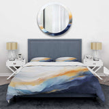 Blue and yellow marble storm I - Duvet Cover Set