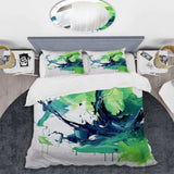 Green and Blue Surreal swirls charm II - Duvet Cover Set