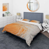 Orange and white minimal spiral - Duvet Cover Set