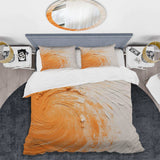 Orange and white minimal spiral - Duvet Cover Set