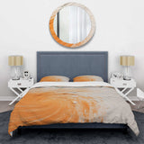 Orange and white minimal spiral - Duvet Cover Set