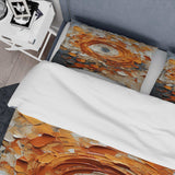 Orange and white abstract spiral collage - Duvet Cover Set