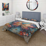 Orange and blue Metallic Butterfly - Duvet Cover Set