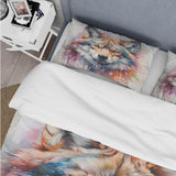 Popart art Wolf portrait I - Duvet Cover Set