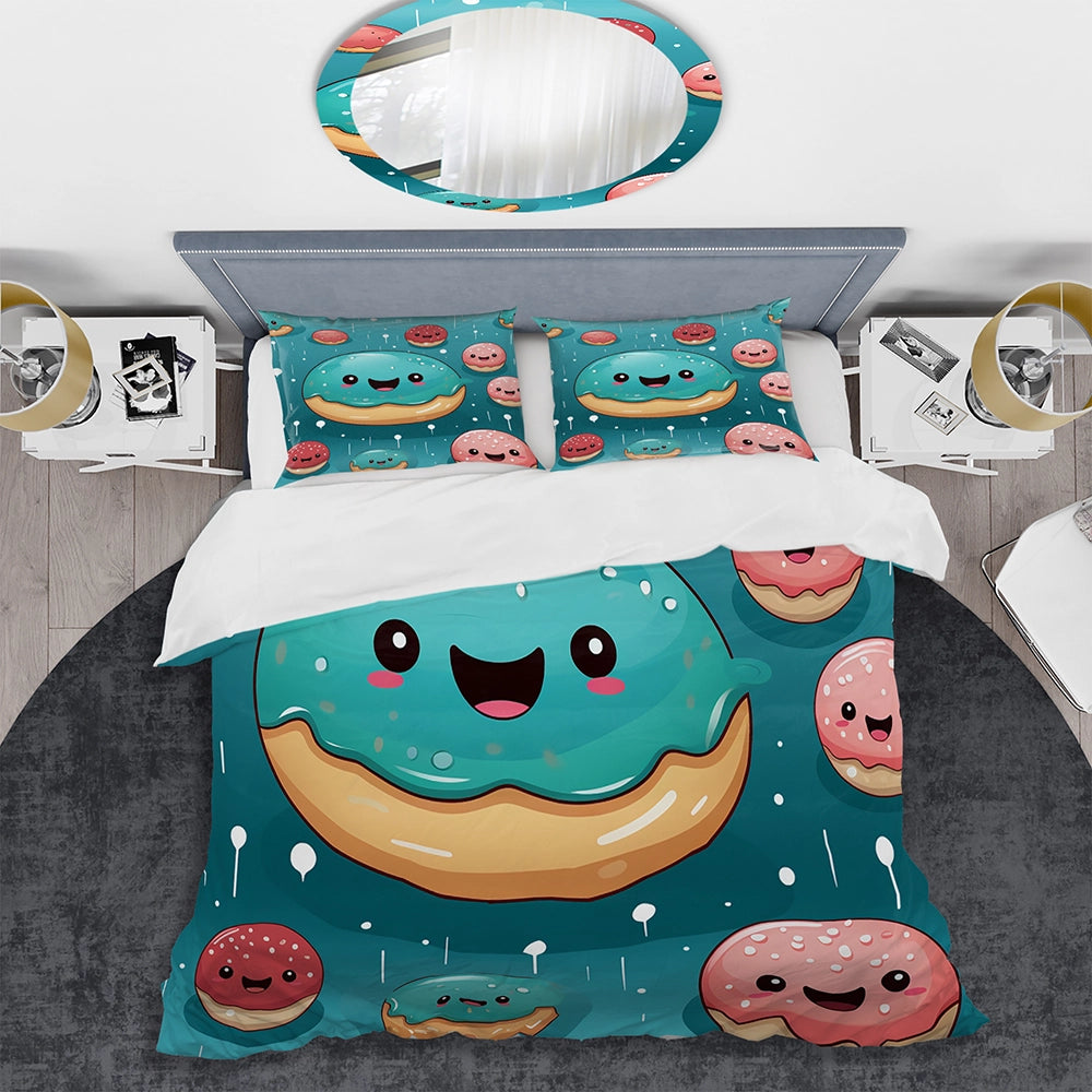 Pink and blue Doughnut Kithchen Pattern 3 - Duvet Cover Set