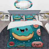 Pink and blue Doughnut Kithchen Pattern 3 - Duvet Cover Set