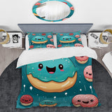 Pink and blue Doughnut Kithchen Pattern 3 - Duvet Cover Set