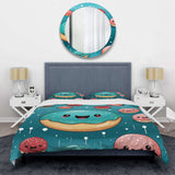 Pink and blue Doughnut Kithchen Pattern 3 - Duvet Cover Set