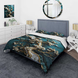 Gold and emerald Ancient bonsai  III - Duvet Cover Set