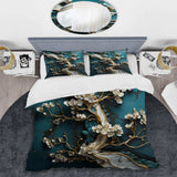 Gold and emerald Ancient bonsai  III - Duvet Cover Set