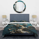 Gold and emerald Ancient bonsai  III - Duvet Cover Set