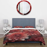 Red blooming Chrysanthemums beauty - Duvet Cover Set