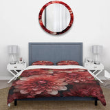 Red blooming Chrysanthemums beauty - Duvet Cover Set