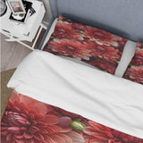 Red blooming Chrysanthemums beauty - Duvet Cover Set