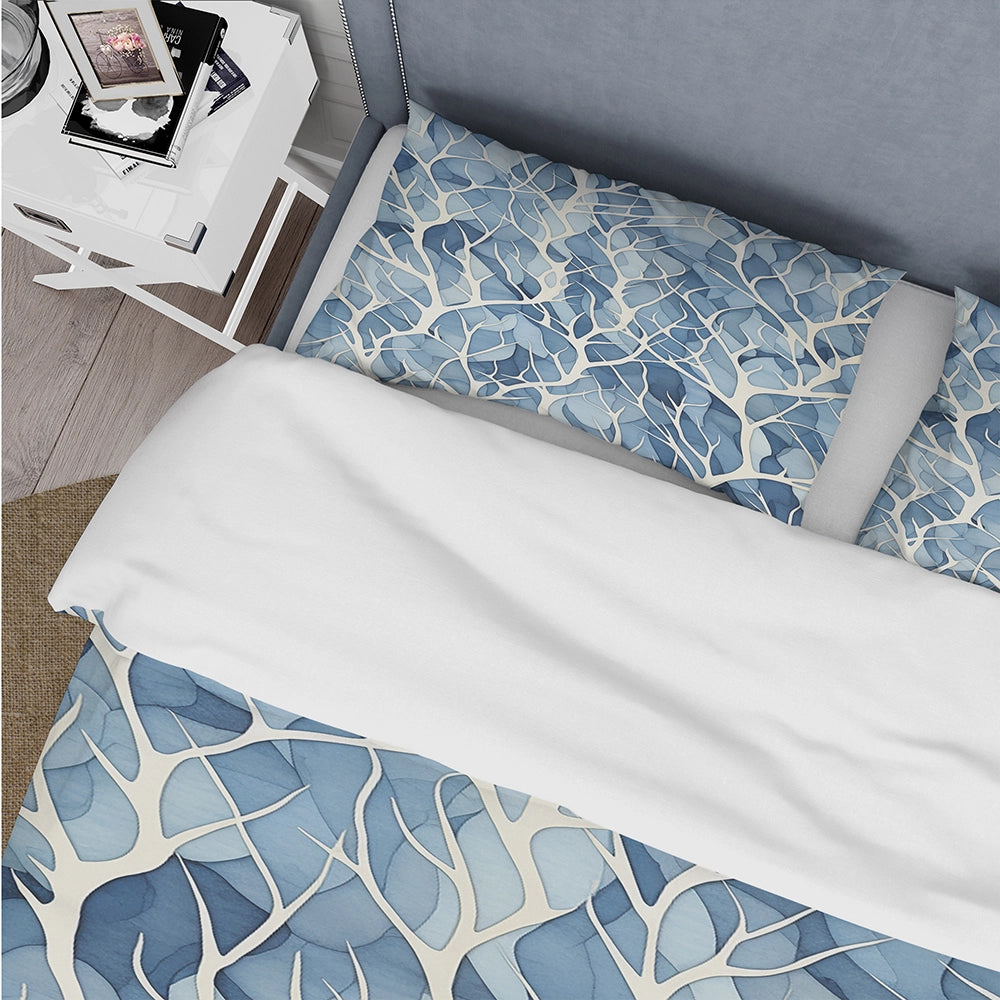 Windy white and Blue tree beauty III - Duvet Cover Set