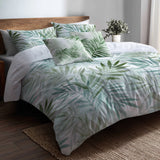 Coastal Bedding Set - Whispering Palm Leaves Duvet Cover And Cushion Set