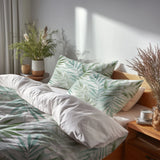 Coastal Bedding Set - Whispering Palm Leaves Duvet Cover And Cushion Set