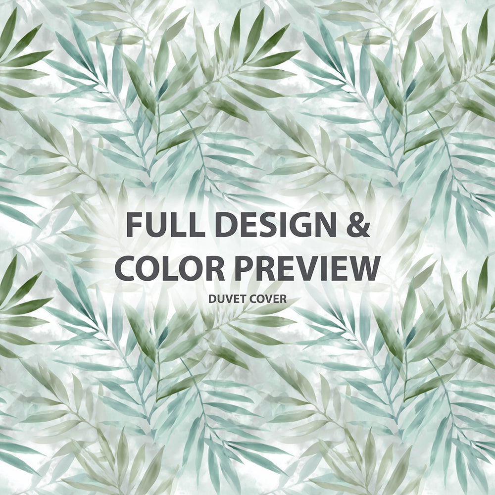 Coastal Bedding Set - Whispering Palm Leaves Duvet Cover And Cushion Set