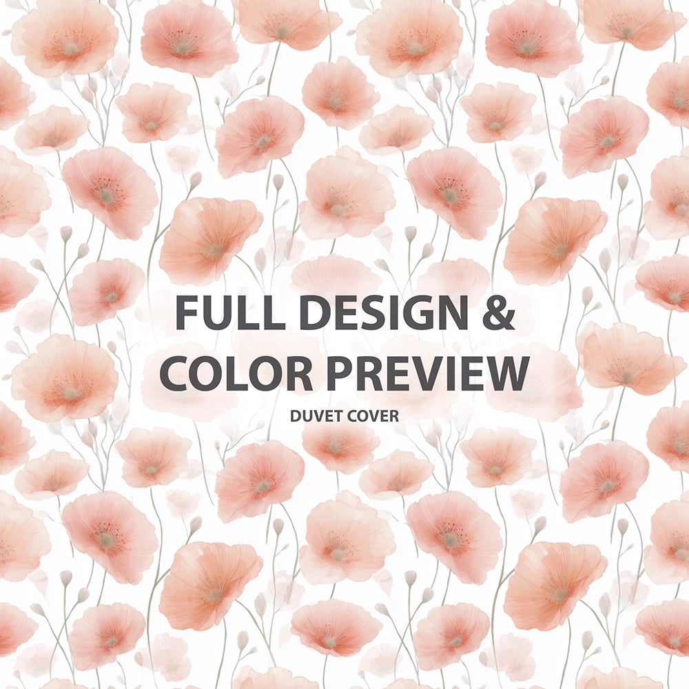 Floral Bedding Set - Blush Poppy Tranquility Duvet Cover Set