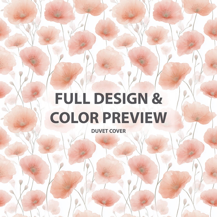 Floral Bedding Set - Blush Poppy Tranquility Duvet Cover Set
