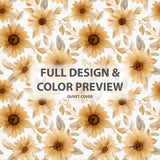 Floral 5 Pcs Bedding Set - Soft Sunflower Glow Duvet Cover And Pillow Set