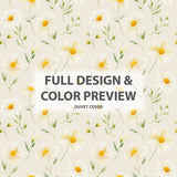 Country / Farmhouse Bedding Set of 5 - Soft Daisy Sunshine Duvet Cover And Throw Cushion Set