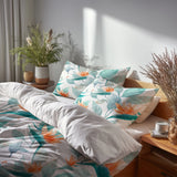 Coastal Bedding Set of 3 - Soft Paradise Petals Duvet Cover with Shams
