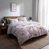 French Country Bedding Set of 5 - Blush Poppies Duvet Cover And Throw Pillow Set