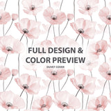 French Country Bedding Set of 5 - Blush Poppies Duvet Cover And Throw Pillow Set