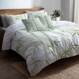 Coastal Bedding Set of 5 - Bamboo Mist Duvet Cover And Throw Cushion Set