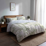 Coastal Bedding Set of 5 - Bamboo Mist Duvet Cover And Throw Cushion Set