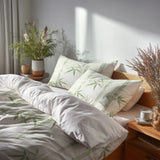 Coastal Bedding Set of 5 - Bamboo Mist Duvet Cover And Throw Cushion Set