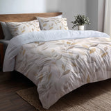 Floral Bedding Set - Cream Leaves Duvet Cover Set