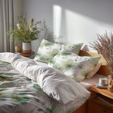 Country / Farmhouse 3 Pcs Bedding Set - Green Whisper Duvet Cover with Shams