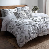Country / Farmhouse Bedding Set of 5 - Stone Petal Duvet Cover And Throw Pillow Set