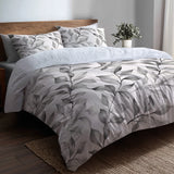 Country / Farmhouse Bedding Set of 5 - Stone Petal Duvet Cover And Throw Pillow Set
