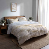 Abstract Duvet Cover Set of 3 - Cream Horizon Bedding Set