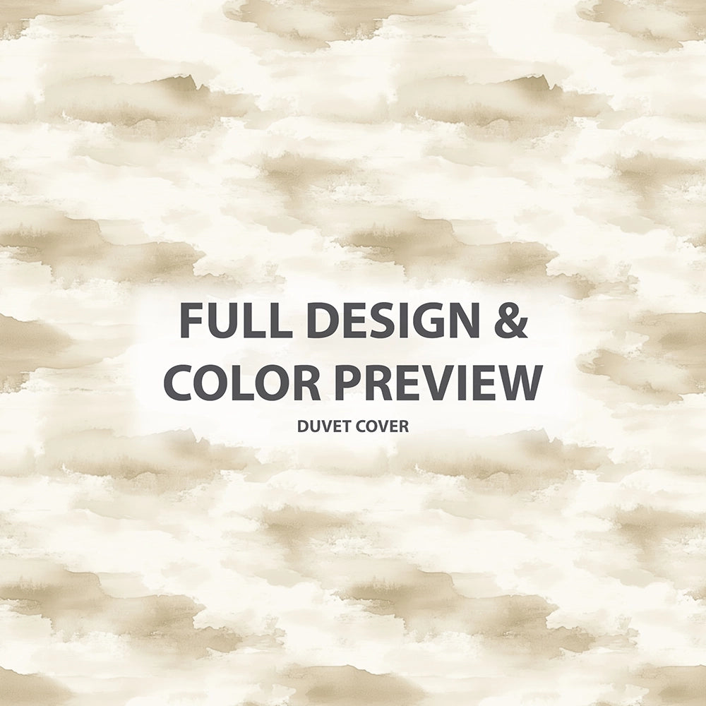 Abstract Duvet Cover Set of 3 - Cream Horizon Bedding Set