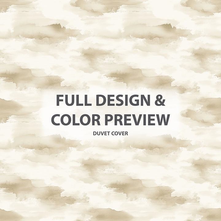 Abstract Duvet Cover Set of 3 - Cream Horizon Bedding Set