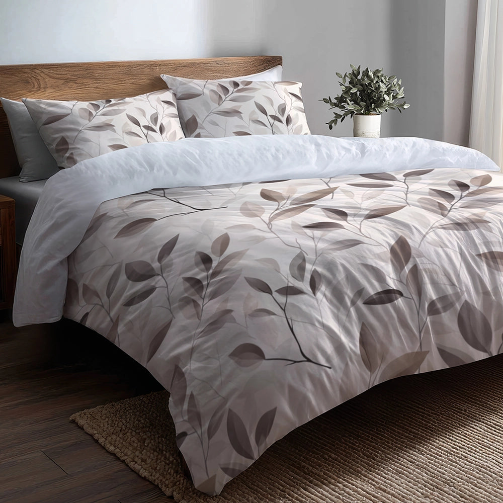 Floral Duvet Cover Set of 5 - Muted Meadow Bedding And Throw Pillow Set